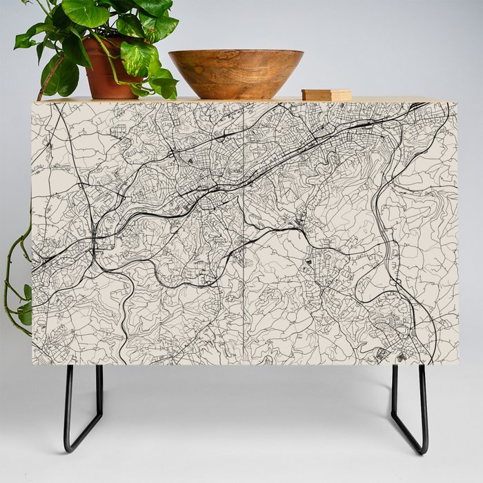 Wuppertal, Germany | City Map Design - Deutschland Credenza