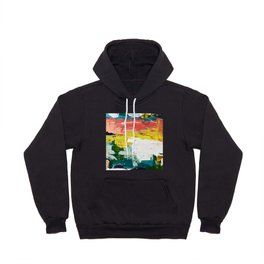 Venice Beach: A vibrant abstract painting in Neon Green, pink, and white by Alyssa Hamilton Art  Hoody