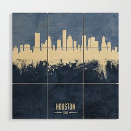 Houston Texas Skyline Wood Wall Art