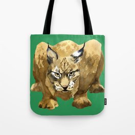 Eurasian lynx ready to attack - cats eyes - threatened species - european wildlife watercolor artist Tote Bag