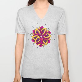 Lotus Mandala V Neck T Shirt