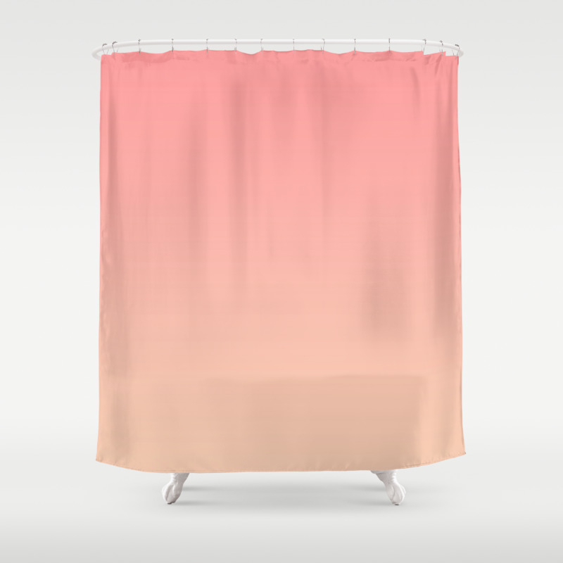 rose colored shower curtain