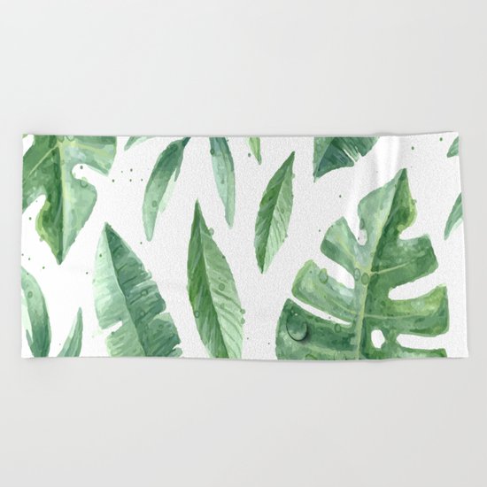 Leaves of the tropics Beach Towel