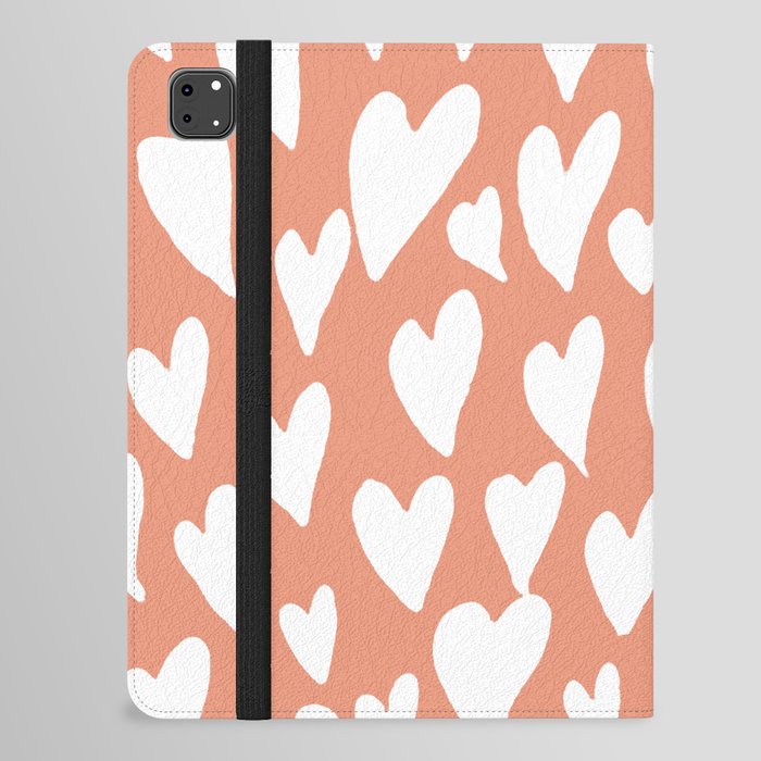 Valentines day hearts explosion - coral iPad Folio Case