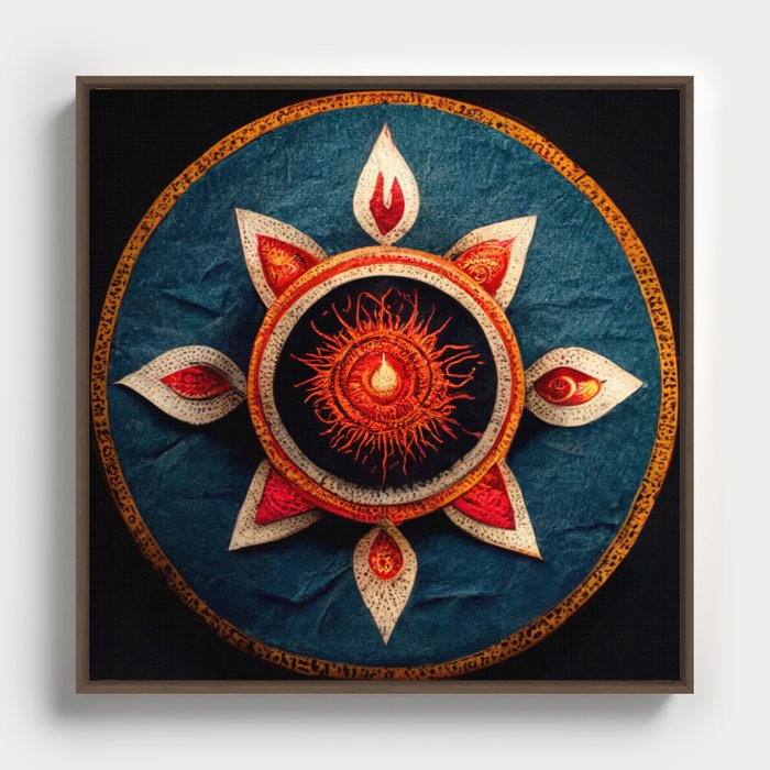 Kali The Destroyer Hindu Mandala AI 1 Framed Canvas