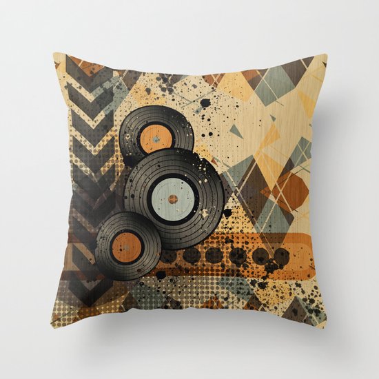 Retro Vinyl. Throw Pillow