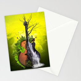 Nature Guitar Digital Art Stationery Card
