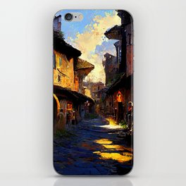 Walking through a medieval Italian village iPhone Skin