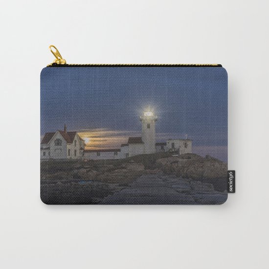 Full moon rising over Eastern point Lighthouse. Carry-All Pouch