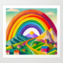 Rainbow Village #4 Art Print