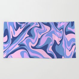marbled peace_pinks blues Beach Towel