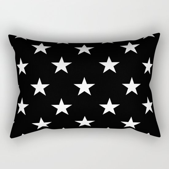 Stars (White/Black) Rectangular Pillow