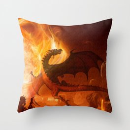 Dragon's world Throw Pillow