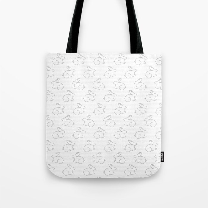 Black and white one line minimalistic bunnies Tote Bag