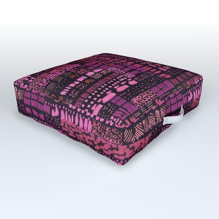 pink and black ink marks hand-drawn collection Outdoor Floor Cushion