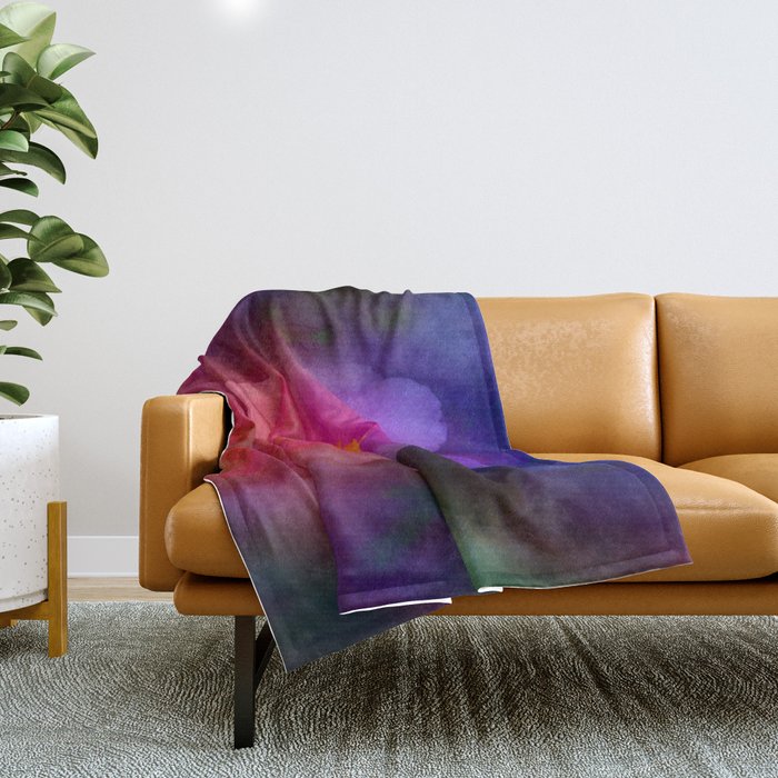 Rainbow Anemone Throw Blanket