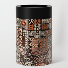 Hawaiian style tapa tribal fabric abstract patchwork vintage vintage pattern Can Cooler