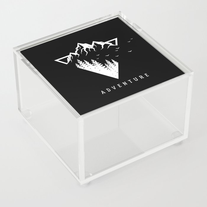 Modern Geometric Nature Mountains Adventure Triangle Acrylic Box