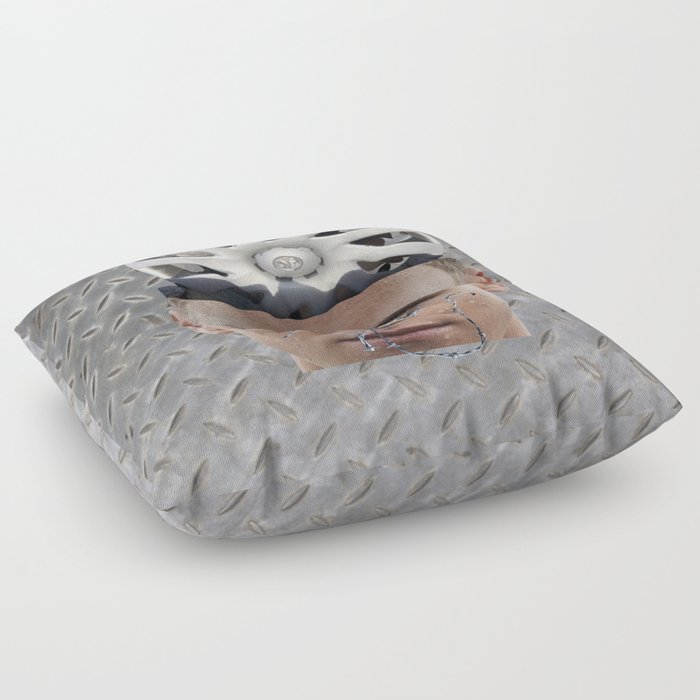 Barbed Wire Face Floor Pillow