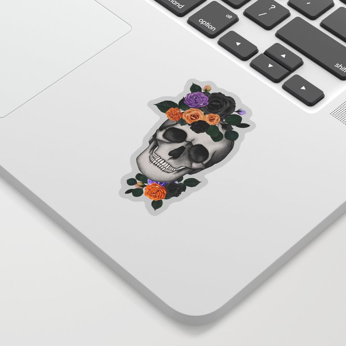 Flowers Scull Sticker