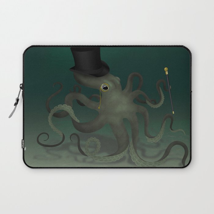 Octopus with a top hat Laptop Sleeve