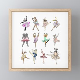 Animal Square Dance Hipster Ballerinas Framed Mini Art Print