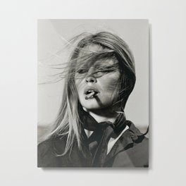 Brigitte Bardot Poster Metal Print | Black And White, Digital, Cartoon, Comic, Acrylic, Ink, Graphite, Figurative, Vector, Stencil 