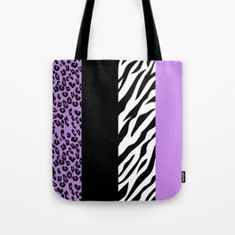 Leopard Print, Zebra Print, Animal Print, Purple Tote Bag