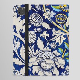William Morris Blue Watercolour Wey printed fabric design 19th century floral pattern for duvet, blanket, curtain, pillow, and home and wall decor iPad Folio Case
