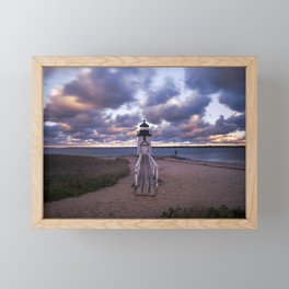 Sunset at Brant Point Lighthouse, Nantucket Island Framed Mini Art Print