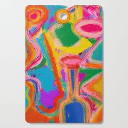 Happy Abstract Art Colorful Faces by Emmanuel Signorino Cutting Board