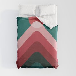 Abstraction_NEW_SUNRISE_SUNSET_MOUNTAINS_LAYER_POP_ART_0514A Duvet Cover
