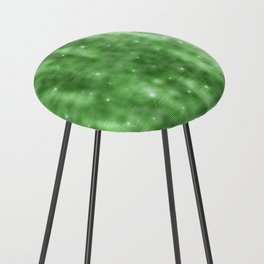 Glam Green Diamond Shimmer Glitter Counter Stool