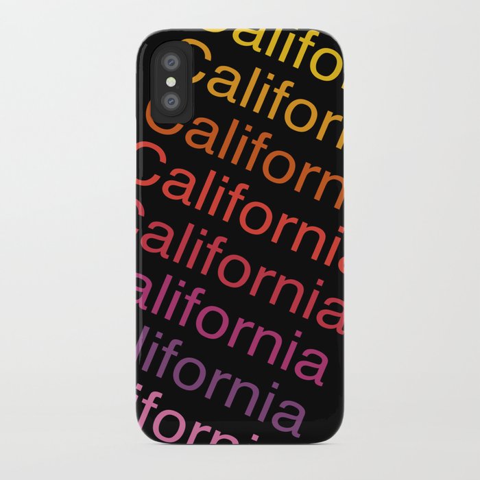 California Retro 70s Vibes Minimal Typography Cali Socal Colorful Minimalist Art Iphone Case