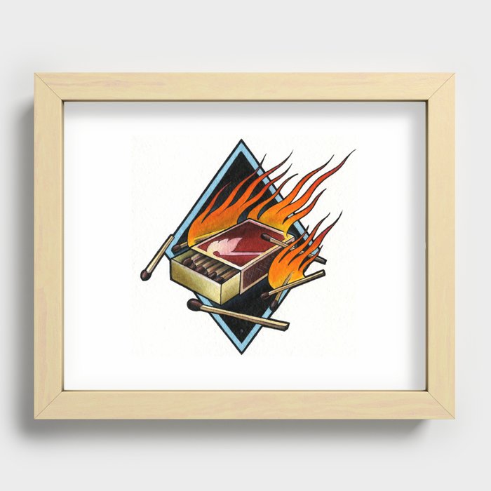 fire Recessed Framed Print