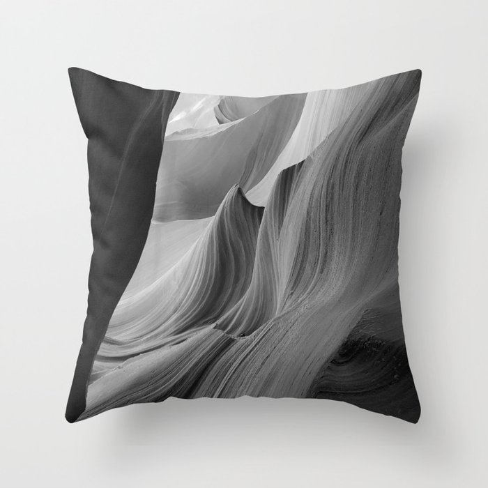 Canyon (Black and White) Throw Pillow
