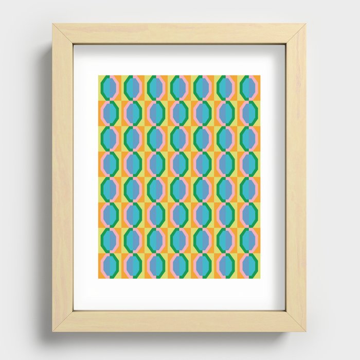 Colorful Whimsical Shapes 4 Recessed Framed Print