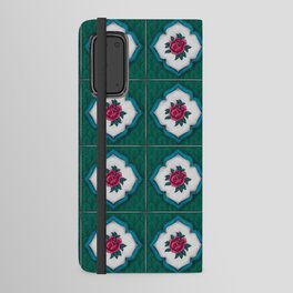 Peranakan Tiles (Textured Rose Green) Android Wallet Case