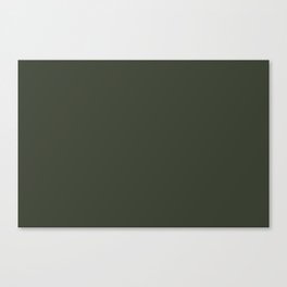Dark Gray-Green Solid Color Pantone Kombu Green 19-0417 TCX Shades of Green Hues Canvas Print