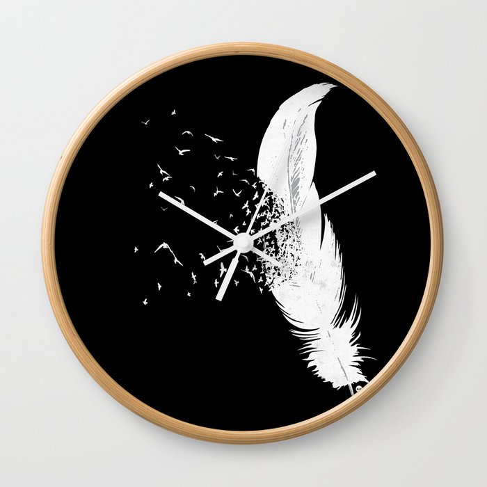 Birds of a Feather (Black) Wall Clock