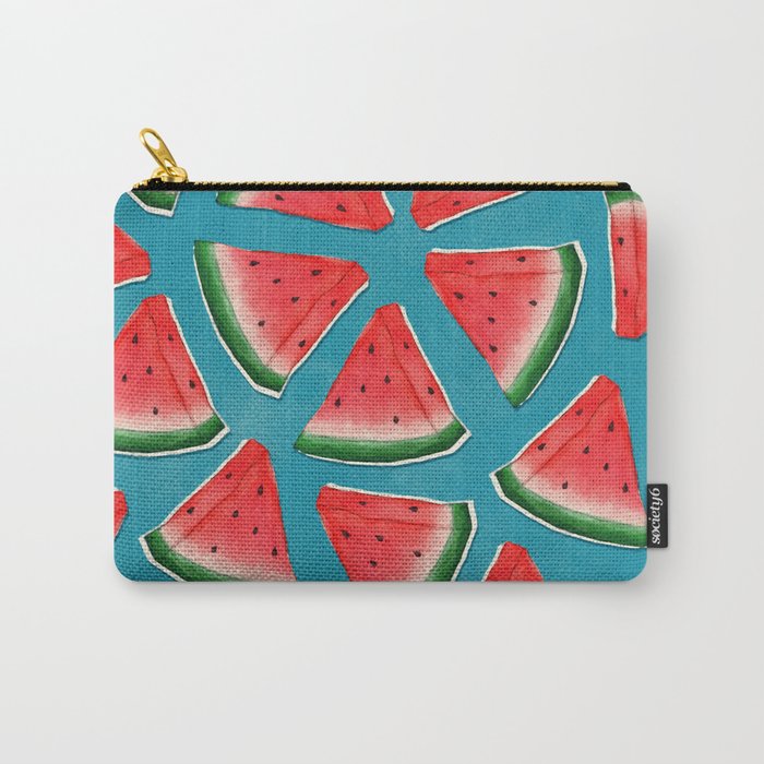 Watermelon Slices! (Blue Bg) Carry-All Pouch