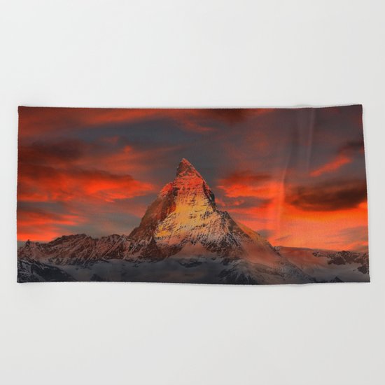 Mountain Matterhorn Switzerland Beach Towel