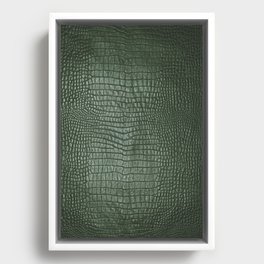 Green Snake Skin Print Framed Canvas