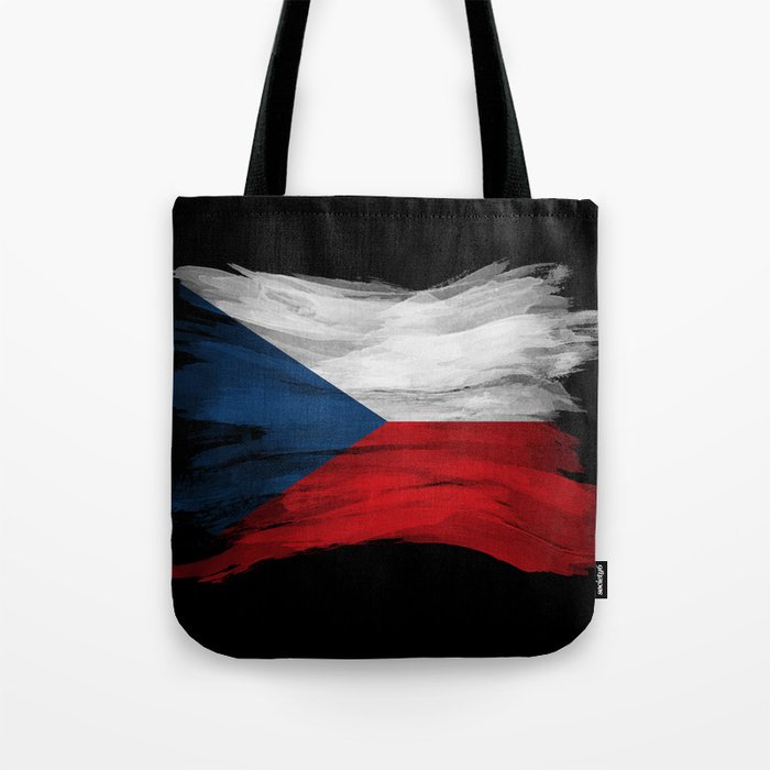 Czech Republic flag brush stroke, national flag Tote Bag