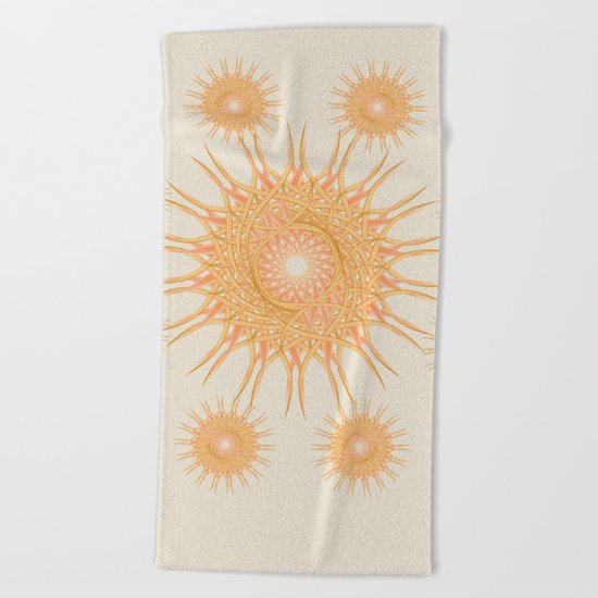 Mandala peach and orange Beach Towel
