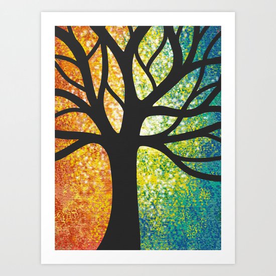 Stencil Tree Canvas Art Print