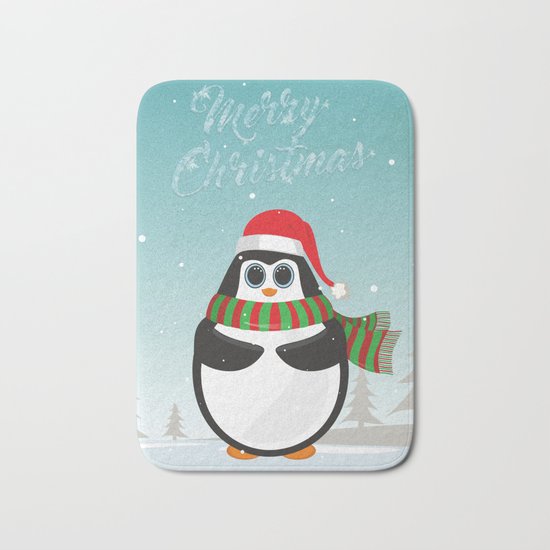 Christmas Penguin Bath Mat