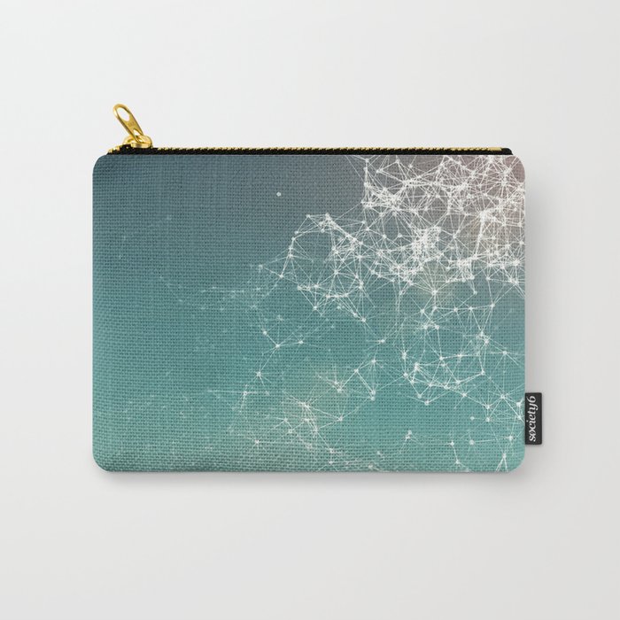 Fresh summer abstract background. Connecting dots, lens flare Carry-All Pouch