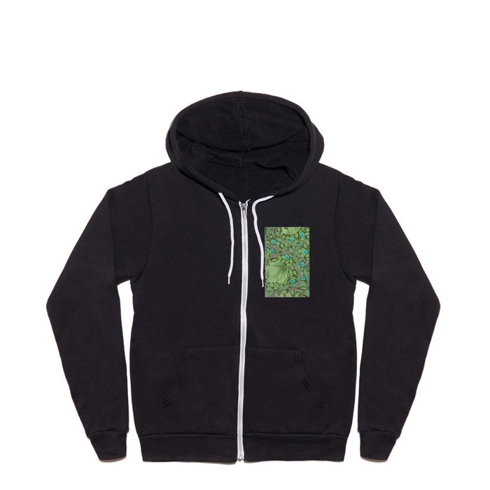 Forget-Me-Nots, Wallpaper by William Morris Full Zip Hoodie