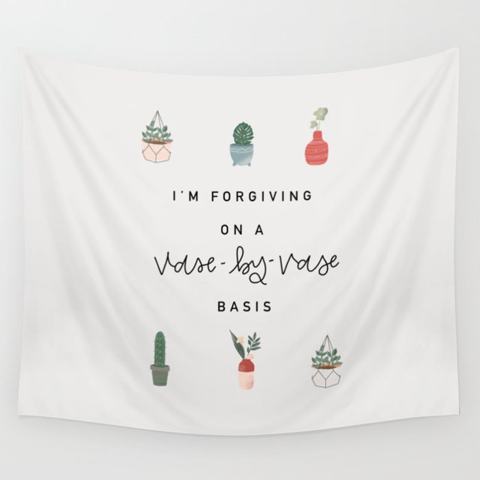 Vase by Vase | Plants Design Wall Tapestry